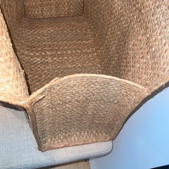 Vintage 1960’s Woven Grasscloth Straw XL Foldover Closure Tote - Picture 11 of 12